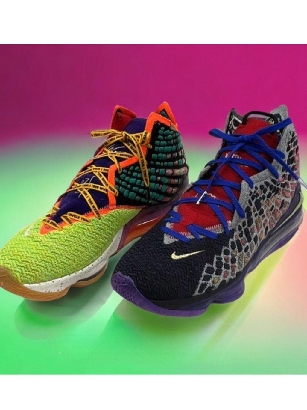 Nike Lebron 17 "What The" Knitposite Max Air Zoom Pods Mismatched Men's Us 15